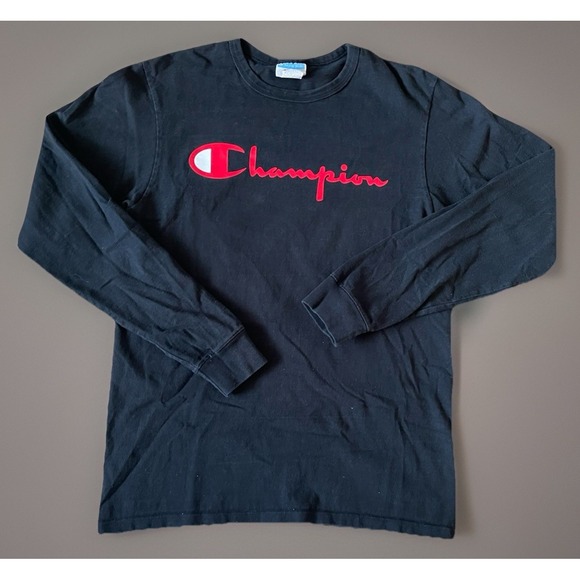 Champion Other - Champion Long Sleeve T-Shirt Black Red Graphic Logo Vintage Retro Medium JBHS
